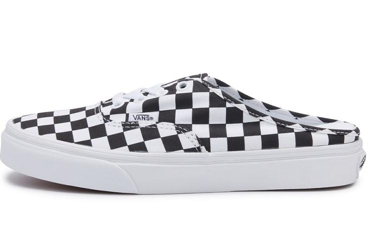 Vans Authentic Клетчатые Амортизация Легкие Дышащие Низкие Кеды для Скейтборда Унисекс Черно-Белая Клетка VN0A54F75GU1 35