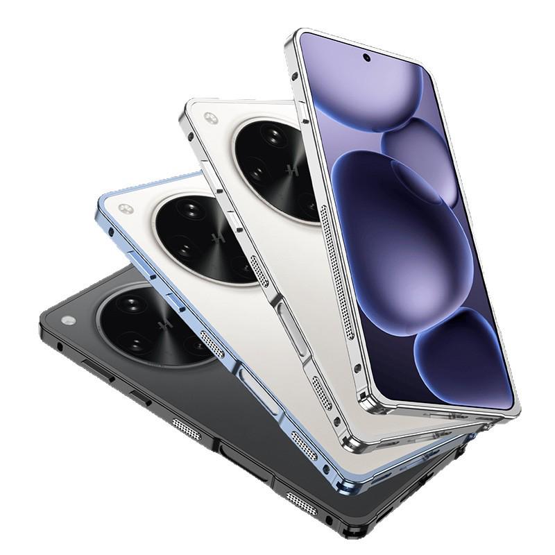Compatible with OPPO Find X8 Ultra, This Metal Frame Sea Urchin Buckle Heat Dissipation Case Features a Button Contrasting Color Protective Cover.