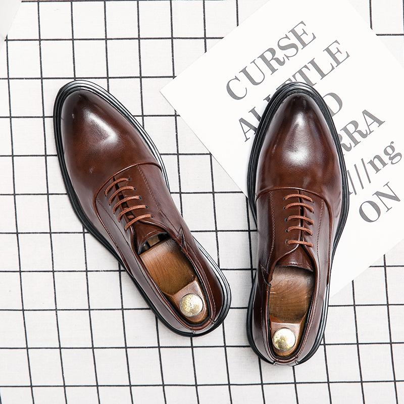 Large size British leather shoes men's shoes new Korean version business leather shoes men's fashion trend casual leather shoes