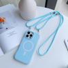 Bonbonfarbene Katzenohr Magnetische Schlanke Taille Handyhülle mit Langem Lanyard für iPhone 17 16 15 14 13 12 11 Pro Max + Plus Hülle