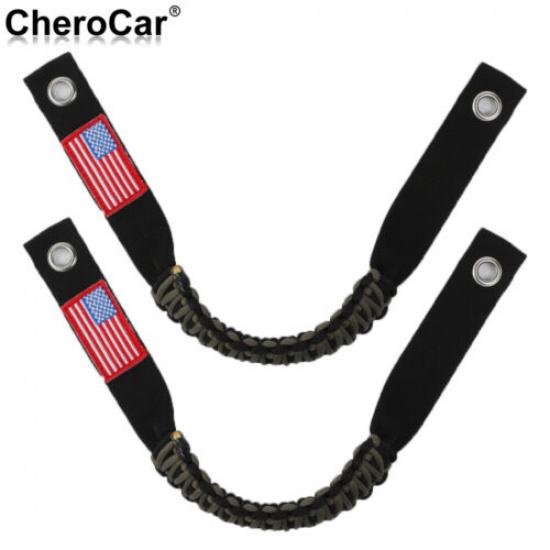 

2X Roll Bar Paracord Grab Handles for Ford Bronco Accessories,n Flag,Gray