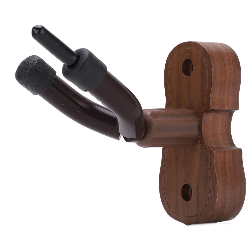 Violin Shaped Wall Mount Black Walnut Wood Colour Violins Hook Holder with Bow Hooks