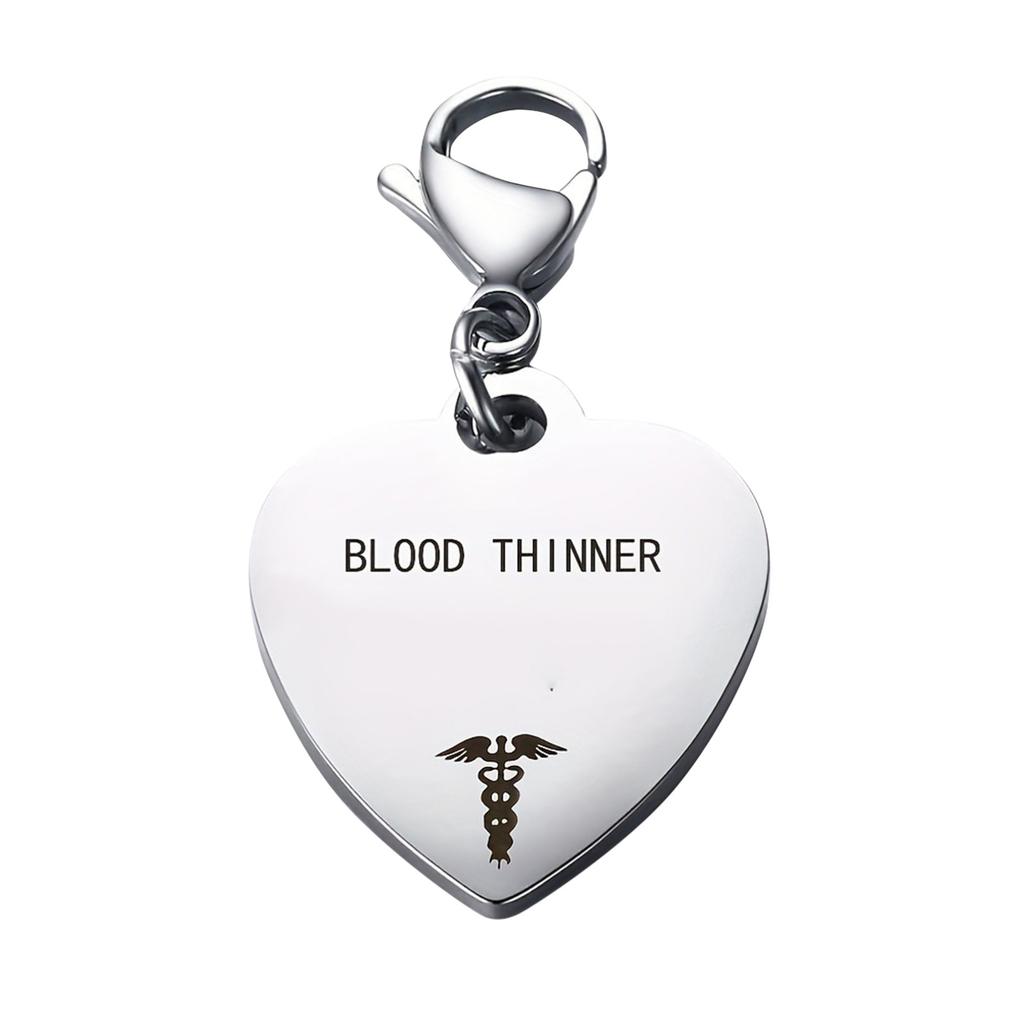 Unique Heart Shaped Id Pendant Keyring,Stainless Steel Custom Engraved Alert Alert Keychain