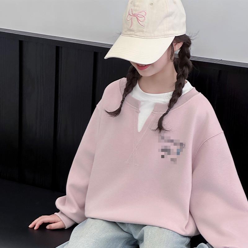 2026 Girls' Trendy Cartoon Print Two-Piece Hoodie T-shirt