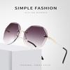 1 ud. Gafas de Sol de Moda Nuevas para Mujer Gafas de Sol sin Montura Recortadas para Mujer Gafas de Sol con Lente Polygonal Recortada Gafas de Mujer