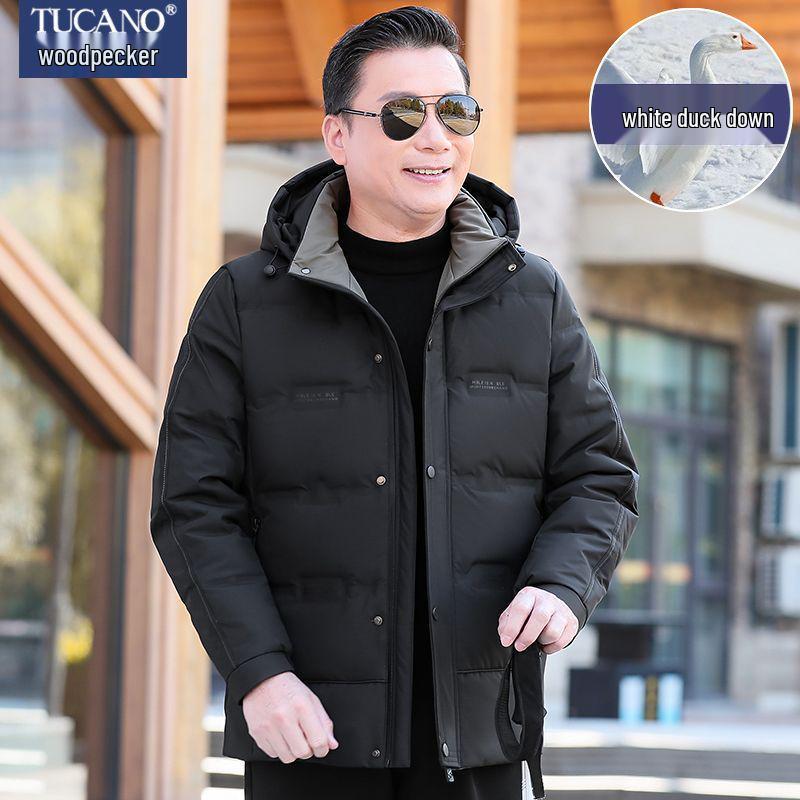 Chenille Stand-Collar Jacket for Men - Mid-Length, Loose Fit, Spring/Autumn Style for Middle-Aged and Elderly