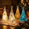 Crystal Christmas Tree Night Light Christmas Desktop Ornament Xmas Tree Lamp Christmas Gift Glow in The Dark Home Decor