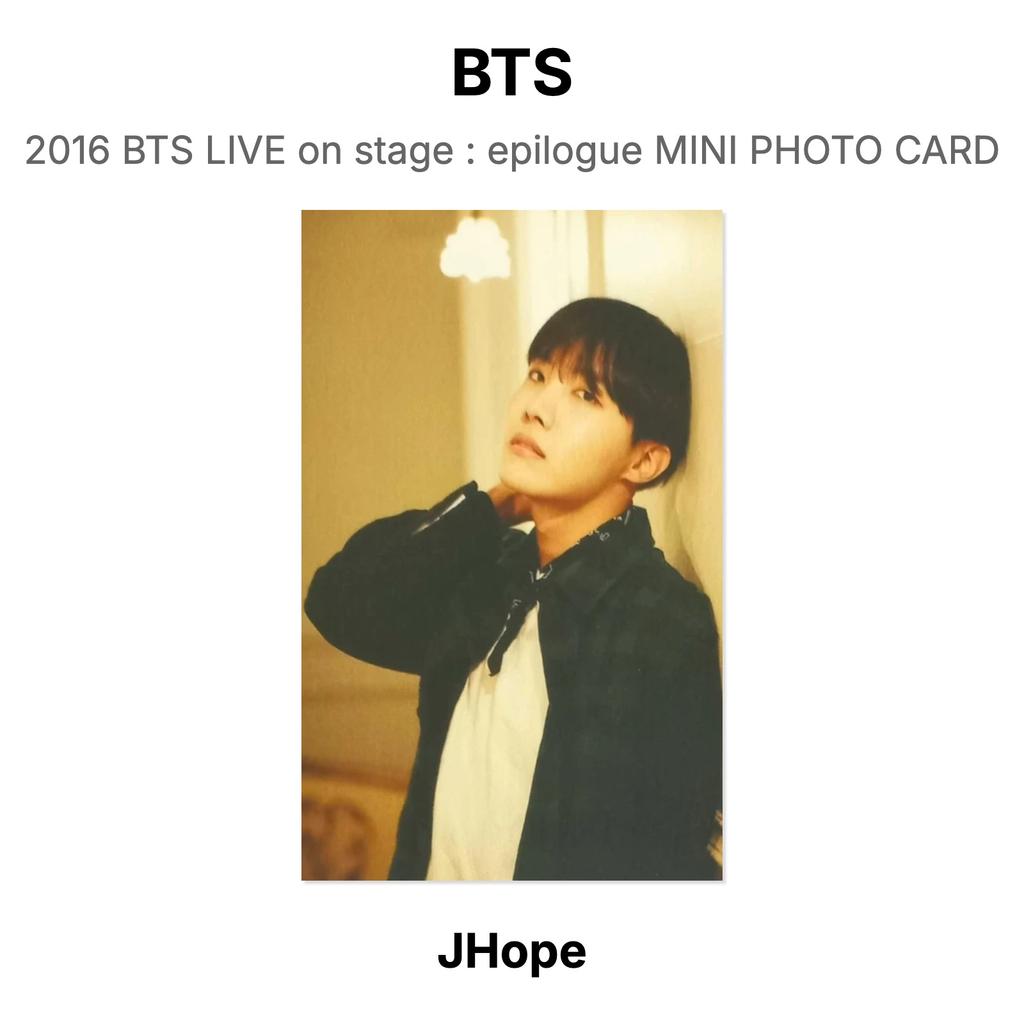 BTS 2016 BTS LIVE On Stage : Epilogue MINI PHOTO CARD Official Photocard