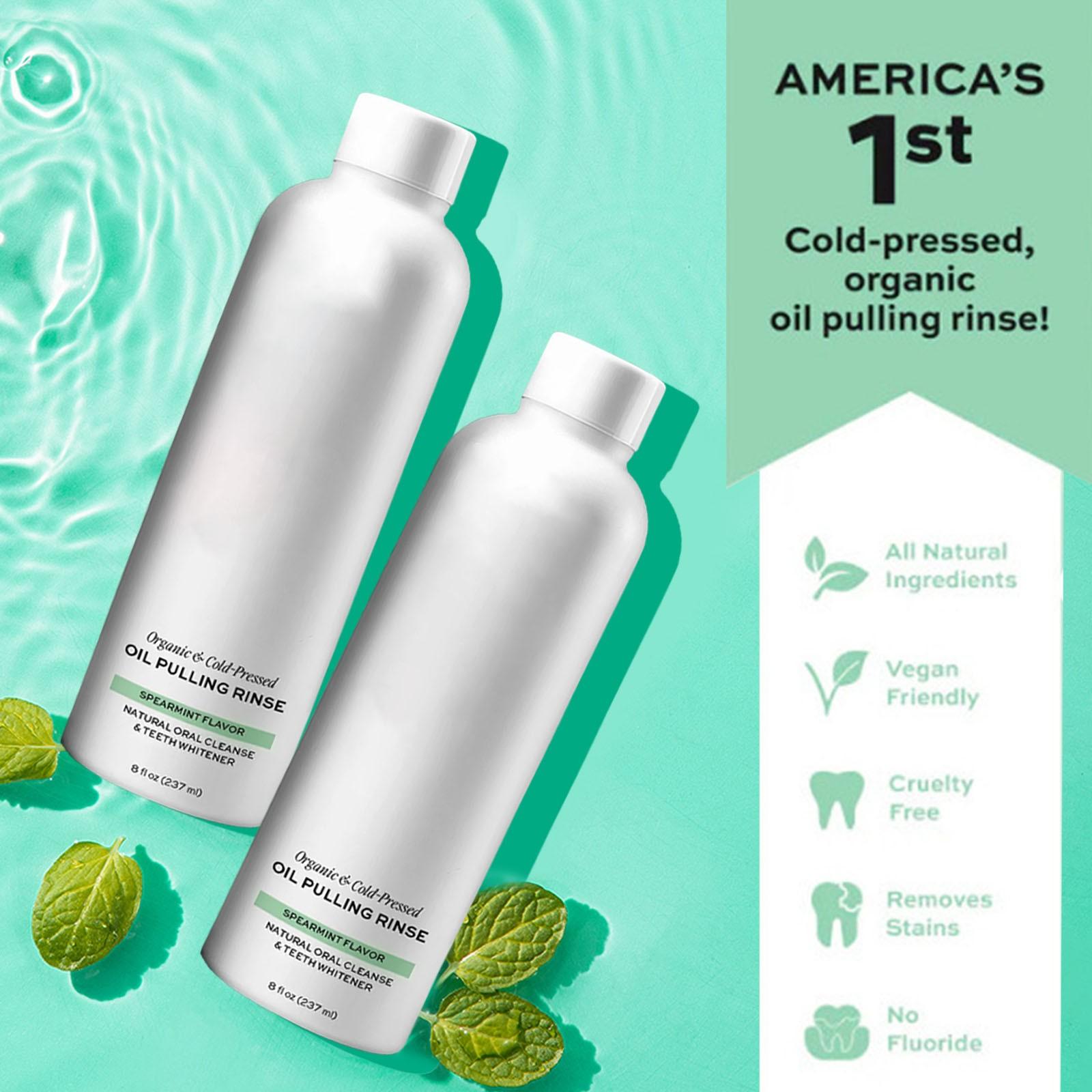 

Ополаскиватель для рта с маслом мяты колосовой, с органическим маслом холодного отжима, помогает поддерживать здоровье десен и освежает дыхание 237 мл One Size