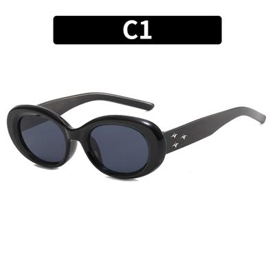 New Arrival Retro Oval Sunglasses with Large Frames and European-American Style for Ins Fashion