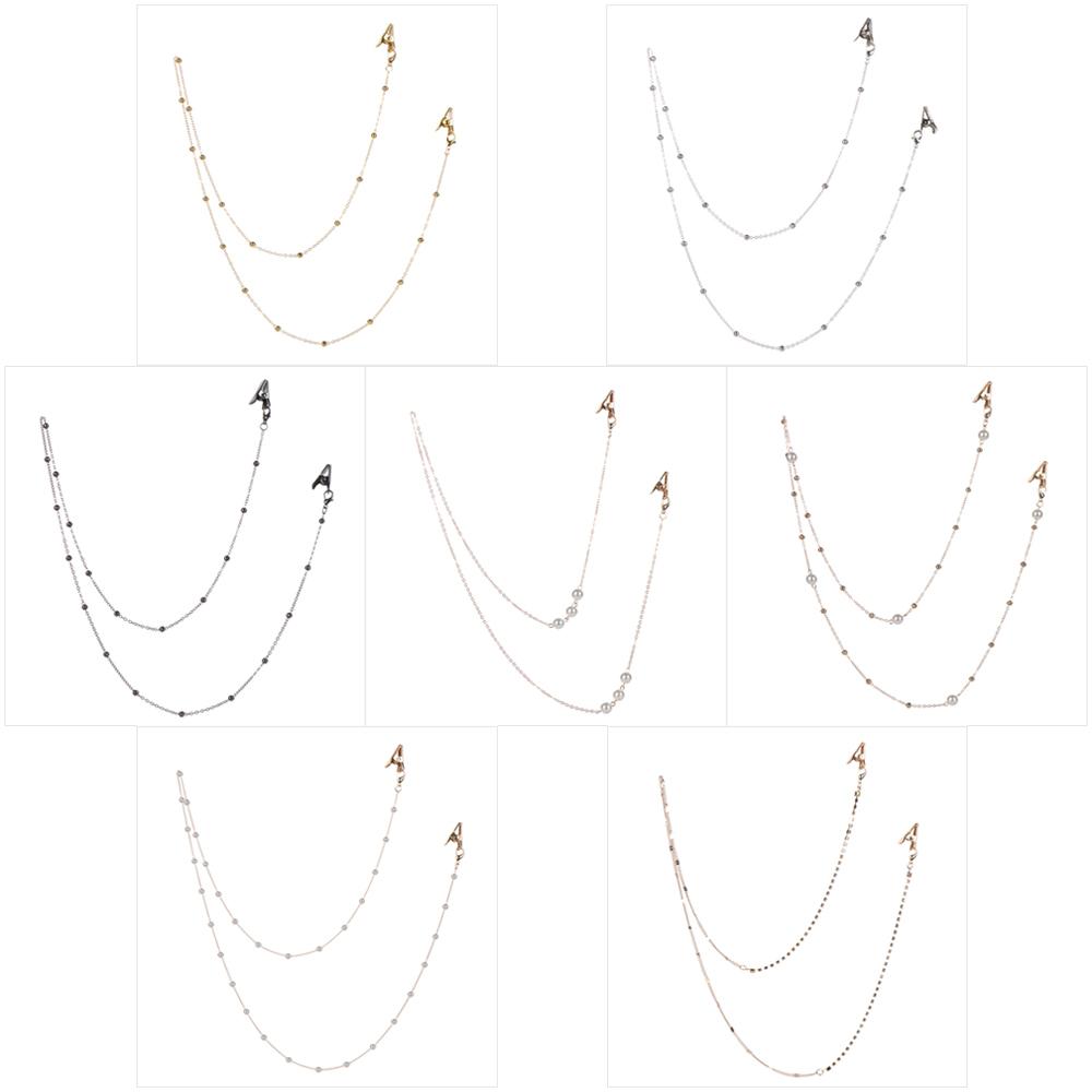 Women Men Mask Holder Beaded Metal Mask Lanyards Necklace Strap Glasses Chain Ear Saver Holder