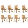 Day and Night - Day and Night Garden Chairs with Cushions 8 Units Solid Acacia Wood