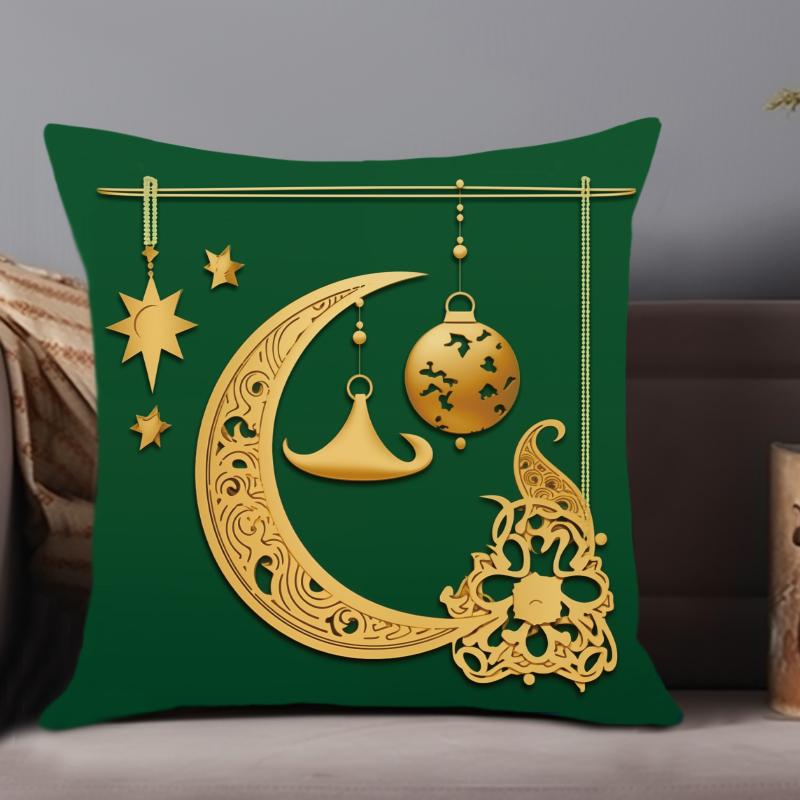 1 x doppelseitig bedruckte Kissenbezüge mit Ramadan-Motiv. (17,7"*17,7") Traditionelle Kissenbezüge für Zuhause, Dekoration für Zimmer, Bett, Sofa, Stuhl, ohne Kissenkern