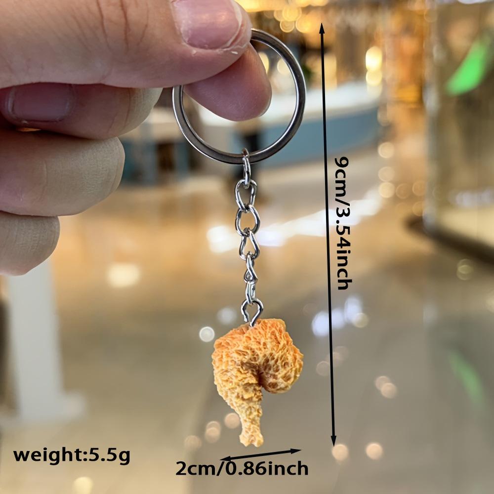 Simulation Fried Chicken Wing Keychain Creative Drumstick Bag Pendant Couple Family Keychain Pendant