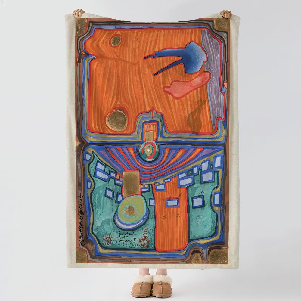 Κουβέρτα Friedensreich Hundertwasser Μαλακή Ζεστή Φανελένια Πολλαπλών Χρήσεων για Κρεβάτι Καναπέ Γραφείο Κλιματισμό Κουβέρτα για Ύπνο