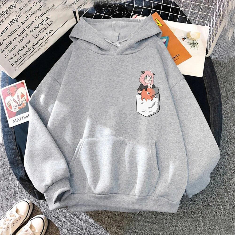 Cute Anya and Pochita Classic Hoodie Hoodies Winter Anime SPY X FAMILY Women Spring/Autumn Unisex Sweatshirt Harajuku Sudaderas Unisex