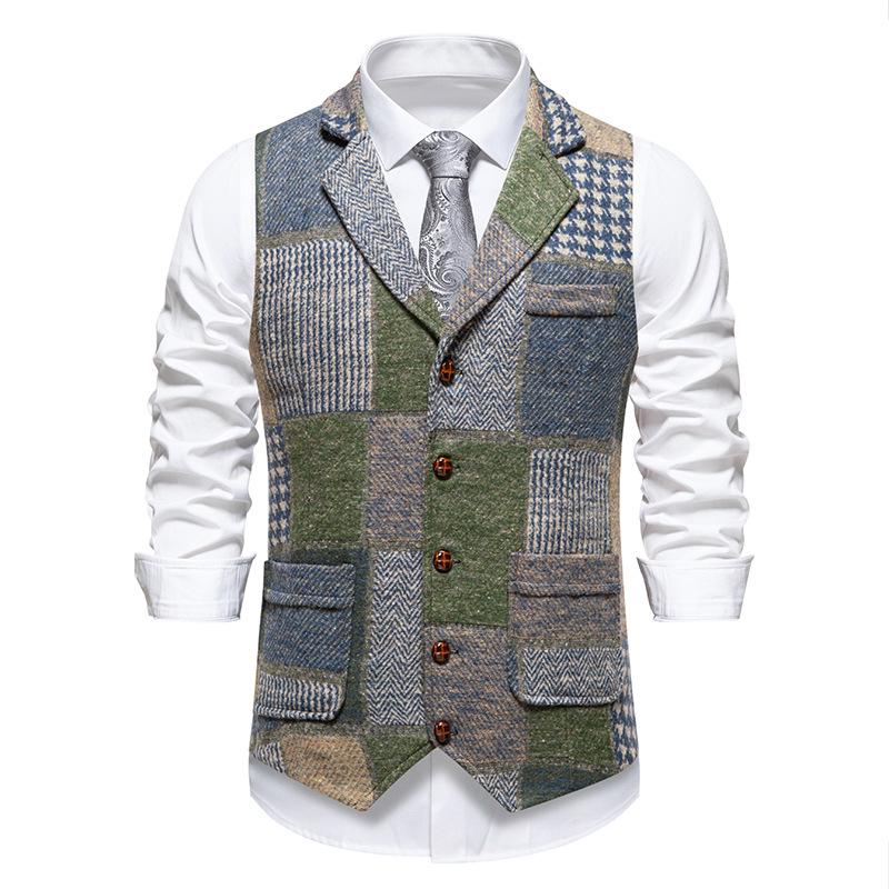 Men's European Medieval Retro V-Neck Business Casual Vest