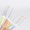 9pc/set DIY hand woven yarn creative crochet tool, knitting needles, TPR plastic handle aluminum crochet hook set, 0.8mm-2.75mm