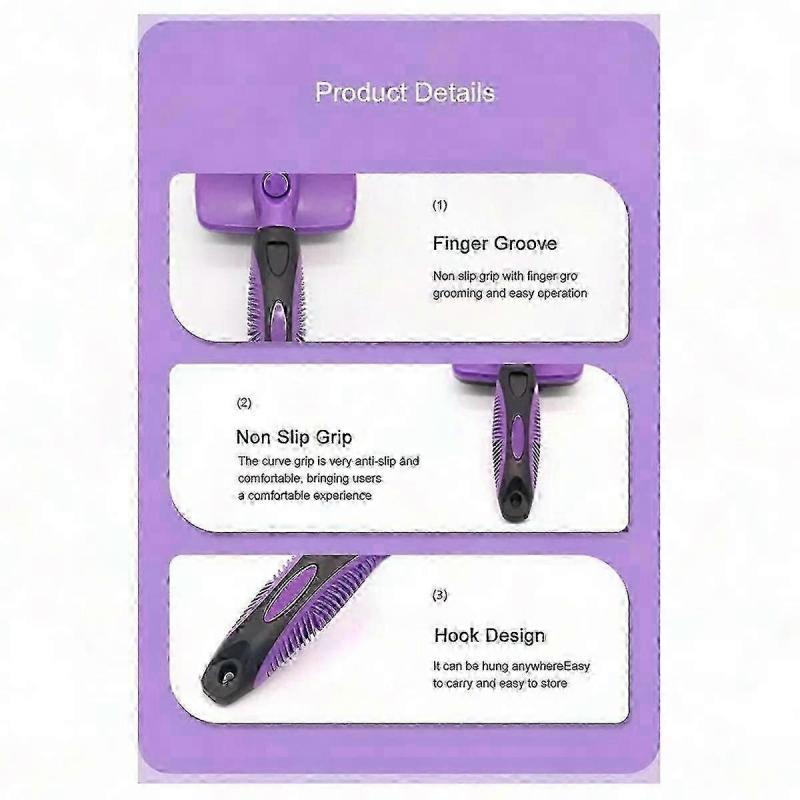 Dog Self-Cleaning Slicker Brush - Gentle Pain-Free Bristles for Easy Grooming