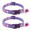 2 Pcs Pet Collar with Bell Floral Design Cat Collar with Buckle Adjustable Puppy Collar for Tiny Boys Girls Kitten Dogs Small Animals