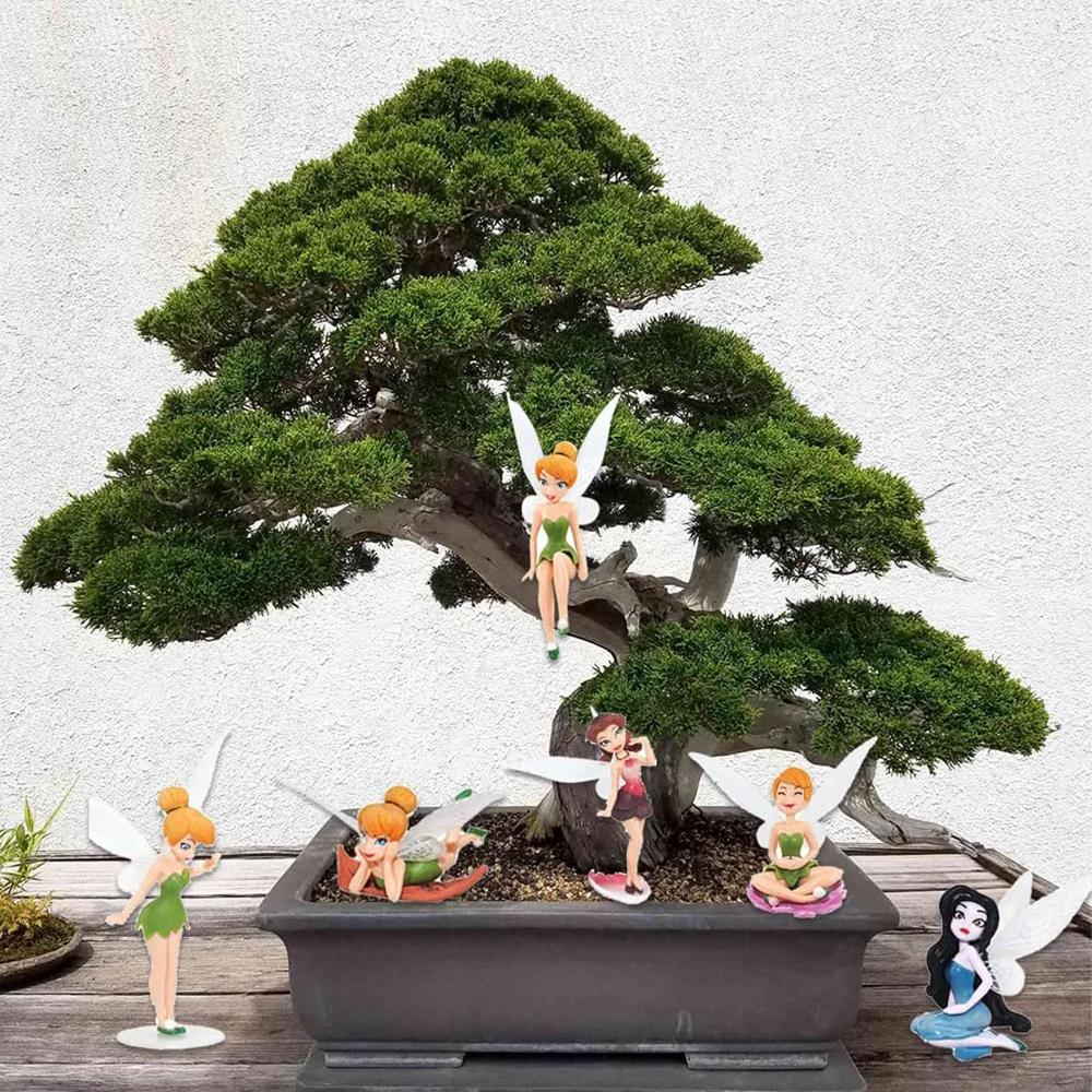 6 Pcs Tinkerbell Figures Miniature Fairy Garden Ornament Fairy Pixie Girl