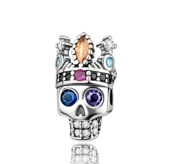 Halloween Copper Skull Charm Luminous Pumpkin Ghost Clown Bead Pendant Ring Necklace Bracelet Diy Jewelry Gift