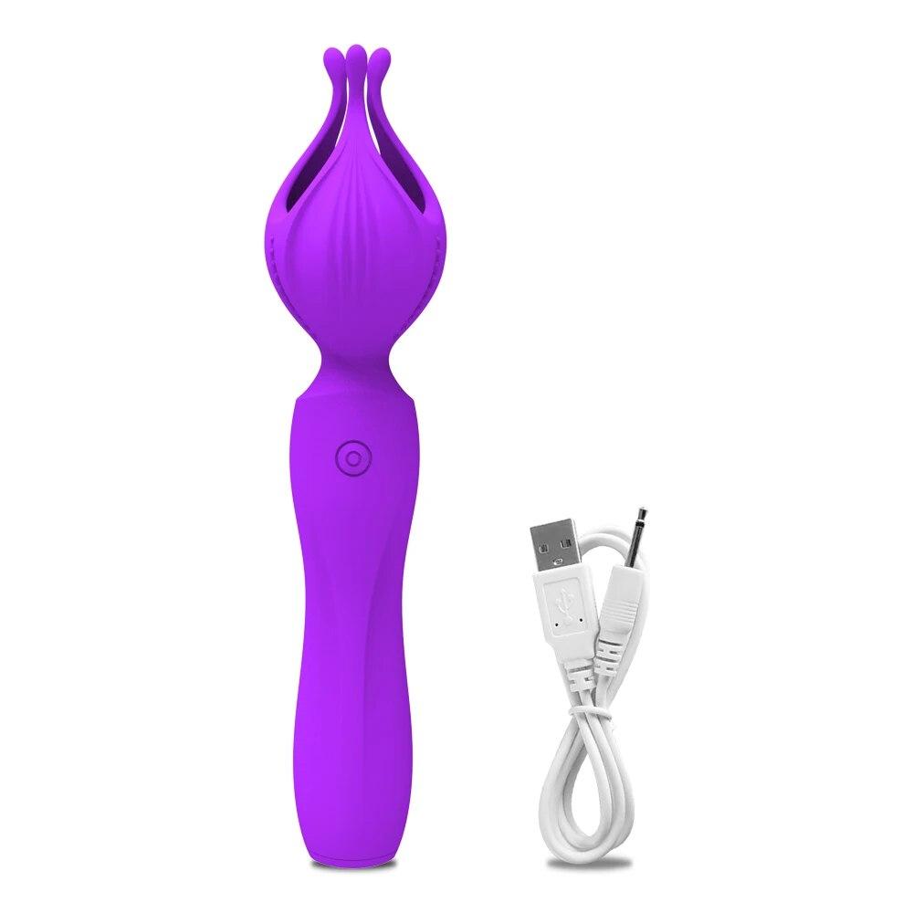 Kouzelná hůlka Lotus AV Vibrátor pro ženy Stimulátor bradavek a klitorisu Masážní přístroj Masturbátor Zboží pro dospělé Erotické sexuální hračky pro ženy