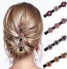 BellaStella 4 Pcs Braided Hair Clip, Sparkling Crystal Stone Dual Clips, Fashion Hair Accessories for Women, Satin Fabric Hair Bands with Rhineston