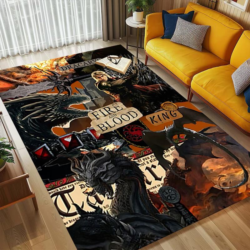 Dragons Kings Living Room Non-Slip Area Rug Soft Carpet for Bedroom Game Playroom Sofa Office Home Decor Doormat Christmas Gift C9211359