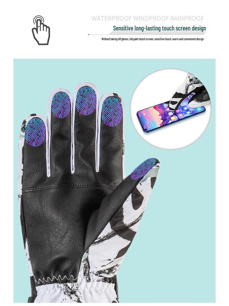 Unisex Winter Ski Gloves: Warm, Touchscreen-Compatible for Outdoor Activities like Mountaineering, Cycling, and Motorcycling