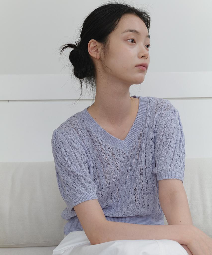 YUPPE Fisherman Puff Knit_Sky Blue
