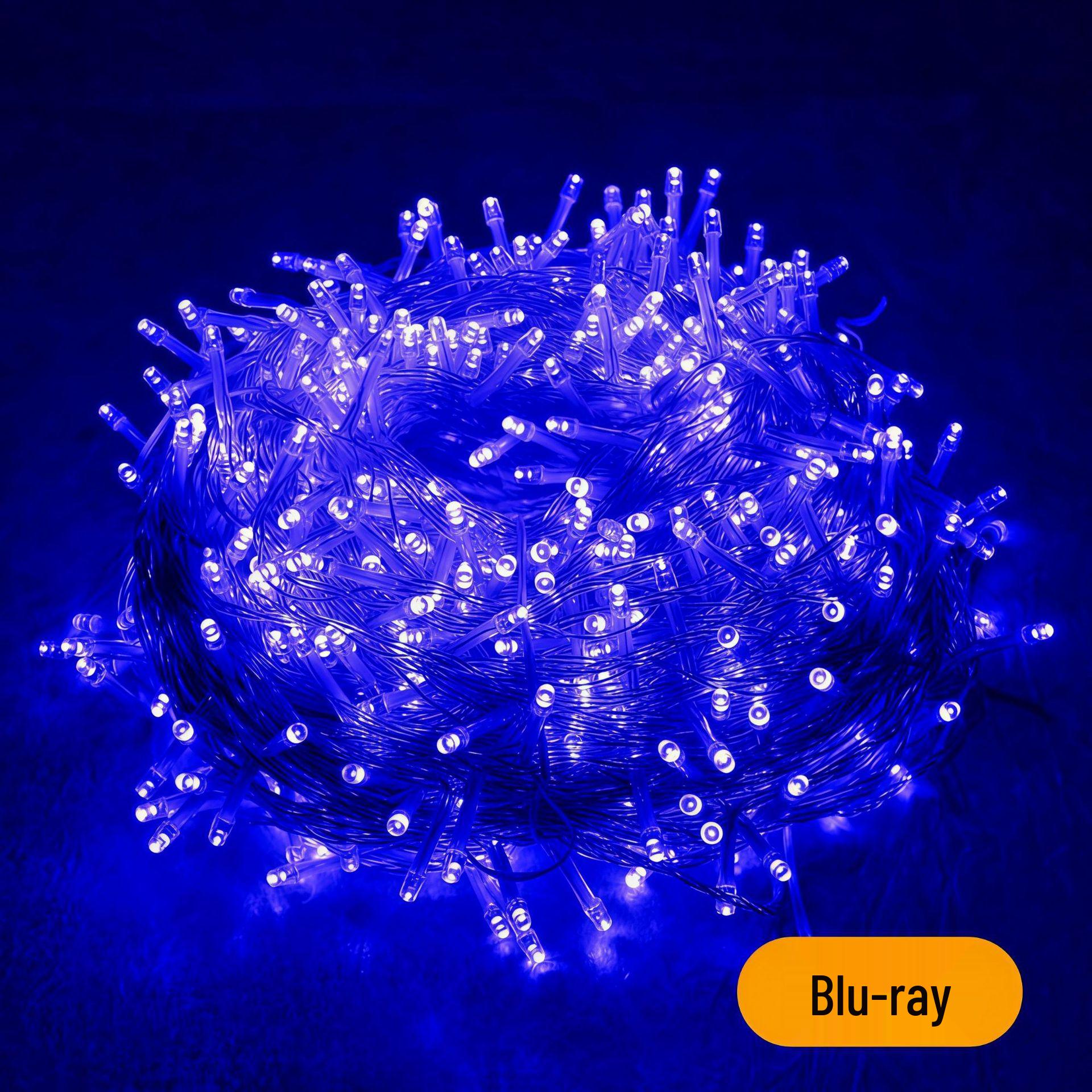 Outdoor Waterproof Solar LED Colorful Starry String Lights for Trees - Seven-Color Atmosphere Decorative Lights синий