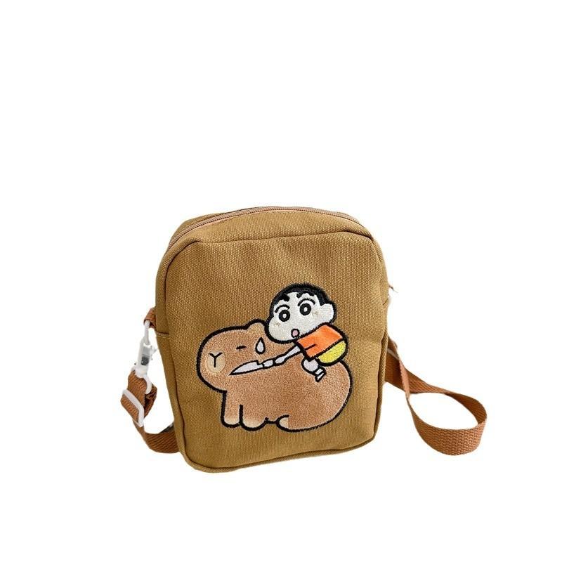 Cartoon Cute Commuter Diagonal Span Bag Canvas Bag Bag Shoulder Crossbody Bag Capybara Bag Small Square Bag