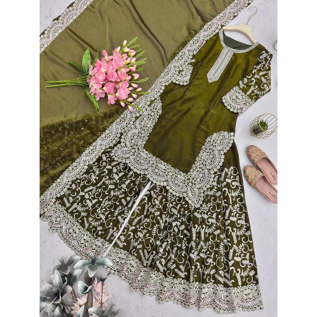 Indian Paksiatni Ethnic Salwar Kameez Bollywood Wedding Party Wear Sharara Suit