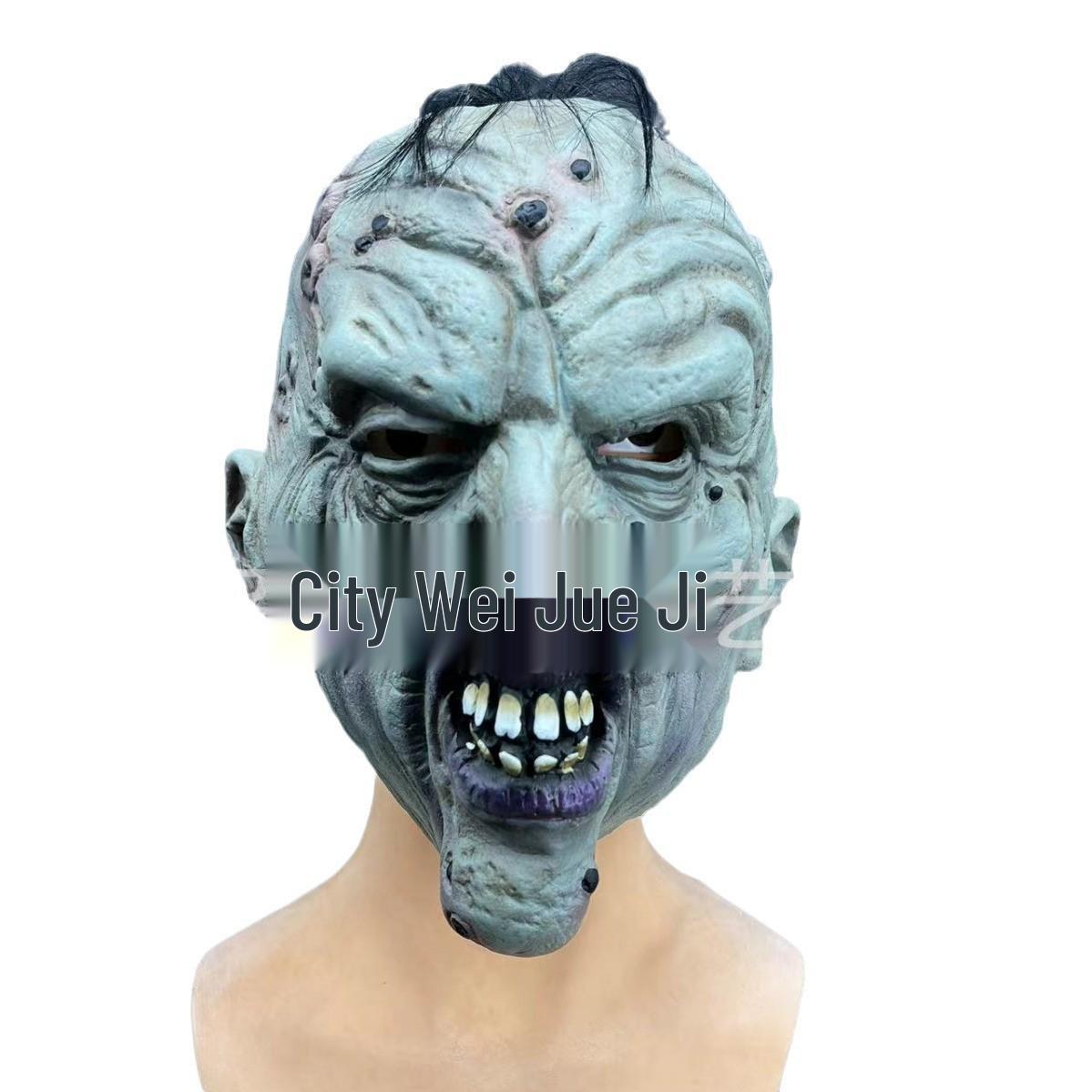 Cross-Border Halloween Horror Latex Zombie Mask Headgear for Haunted House Party.