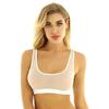 S-4XL Ladies See Through Mesh Bralette Deep V Neck Sleeveless Vest Crop Top for Bedroom