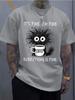 Unisex Oversize Tee It S Fine Cat Coffee Cartoon Graphic Cotton Crew Neck Short Sleeve Casual Daily Street Male Basic Fashion Top
