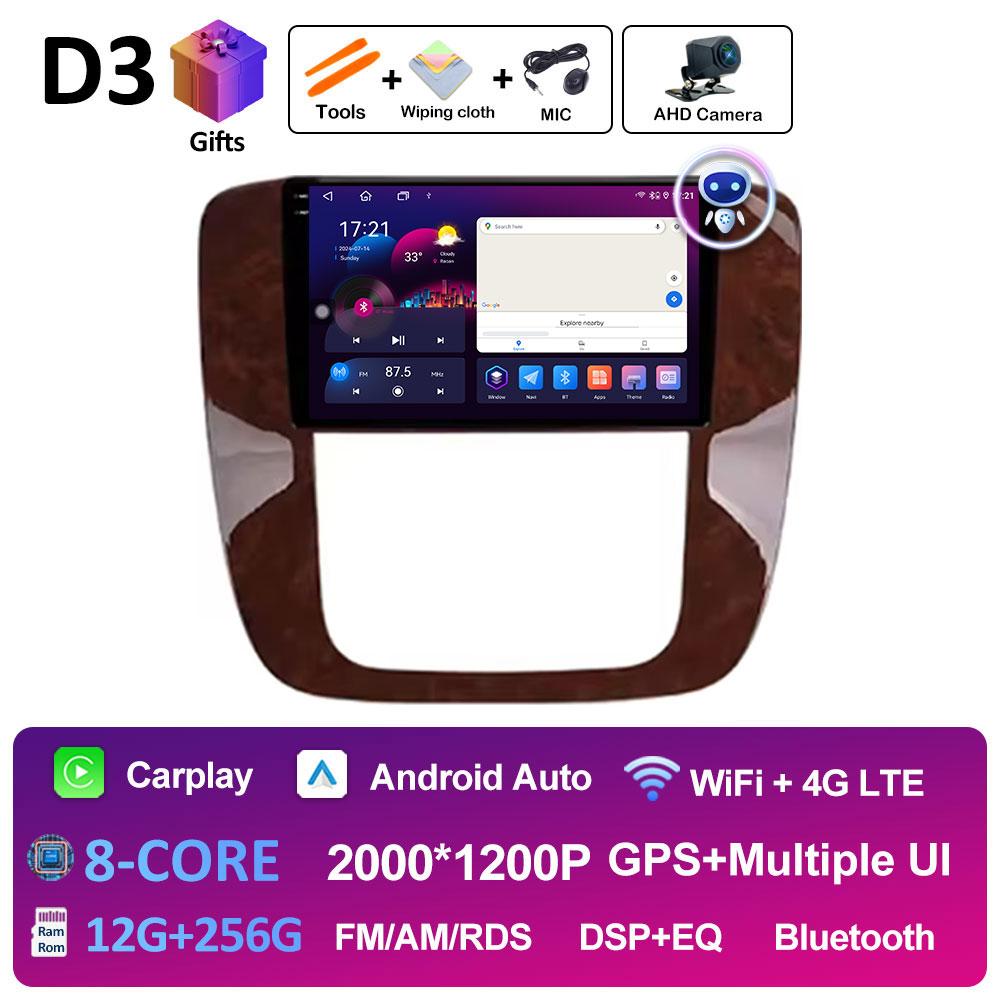 Android 14 For GMC Yukon Chevrolet Tahoe Suburban 2008 2009 2010 2011 2012 Wireless Carplay DSP Stereo Android OS BT Accessories