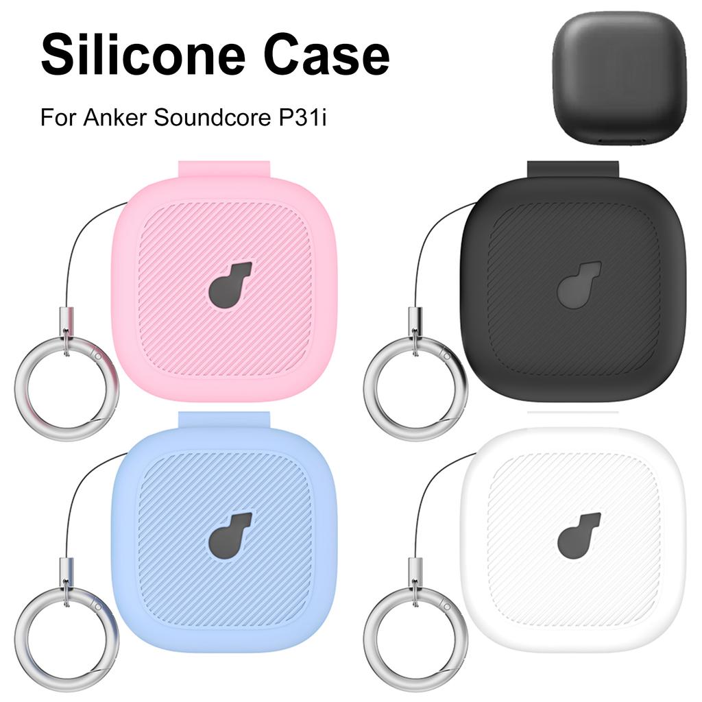 Wireless Earbuds Protective Shell For Anker Soundcore P31i Earbuds Charging Case with Carabiner Full Body Protective Case Cover