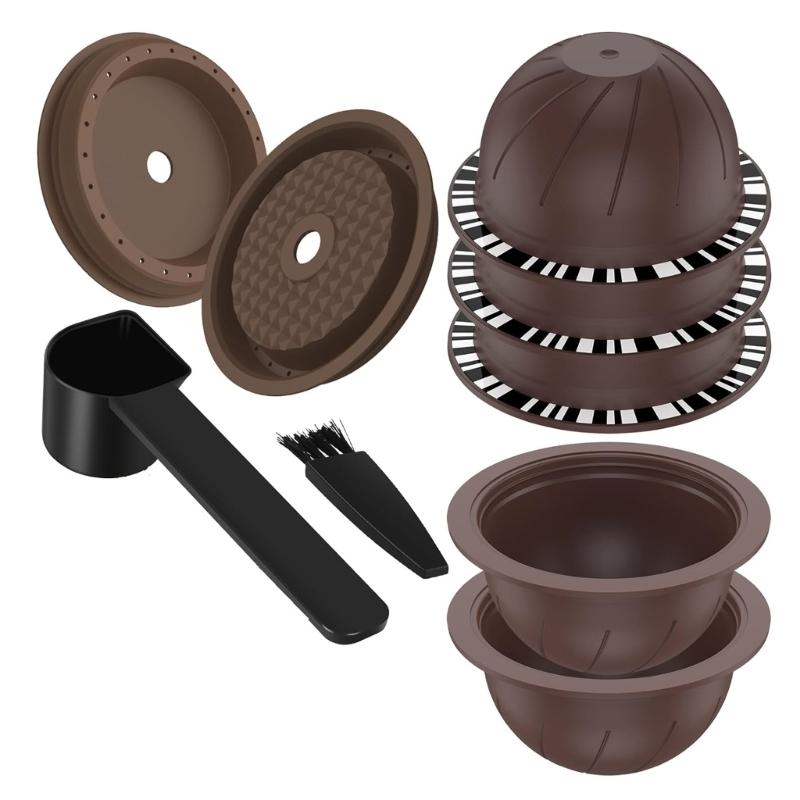 Plastic Coffee Filters Refillable Coffee Cups Refillable Single Coffee Shell Plastic DIY Coffee Shell for ENV135 ENV150 коричневый
