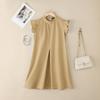 ZANZEA Women Casual Stand Collar Summer Sleeveless Dress