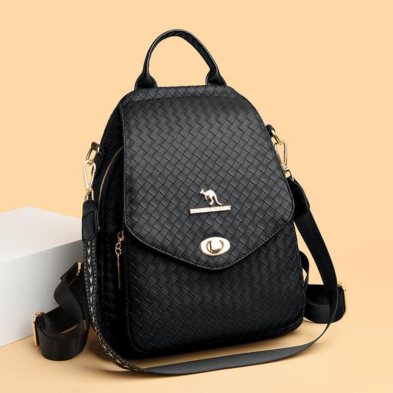 Schoolbag Fashion Atmospheric Trend Versatile Backpack 1011 New Women's Bag Large Capacity Daily Travel Bag Casual Soft Leather Bag