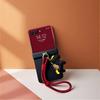 Burgundy Gradual Change Color Mobile Phone Case for Samsung ZFlip8/6 Folding Screen Lanyard Cartoon Pendant Fashion Protective Case