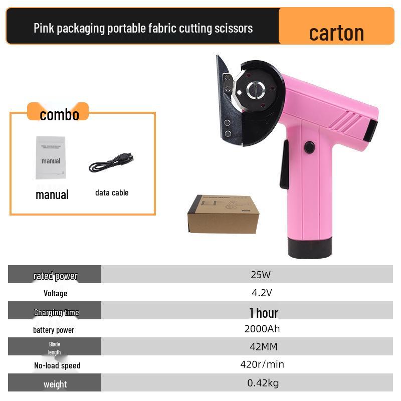 Lightweight Wireless Electric Fabric Scissors with Powerful Motor and Low Noise for Smooth Cutting