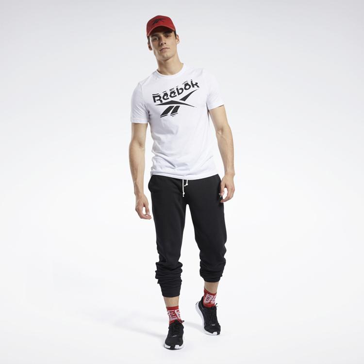 Reebok Solid Color Straight Leg Casual Pants Men bottoms Black FK6024