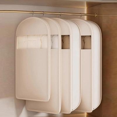Kleiderschrank Organizer Taschen Daunenjacke Luftkompression Hängebeutel mit Reißverschluss Kleider Staubschutzbeutel Platzsparend Stoff Aufbewahrungsbeutel