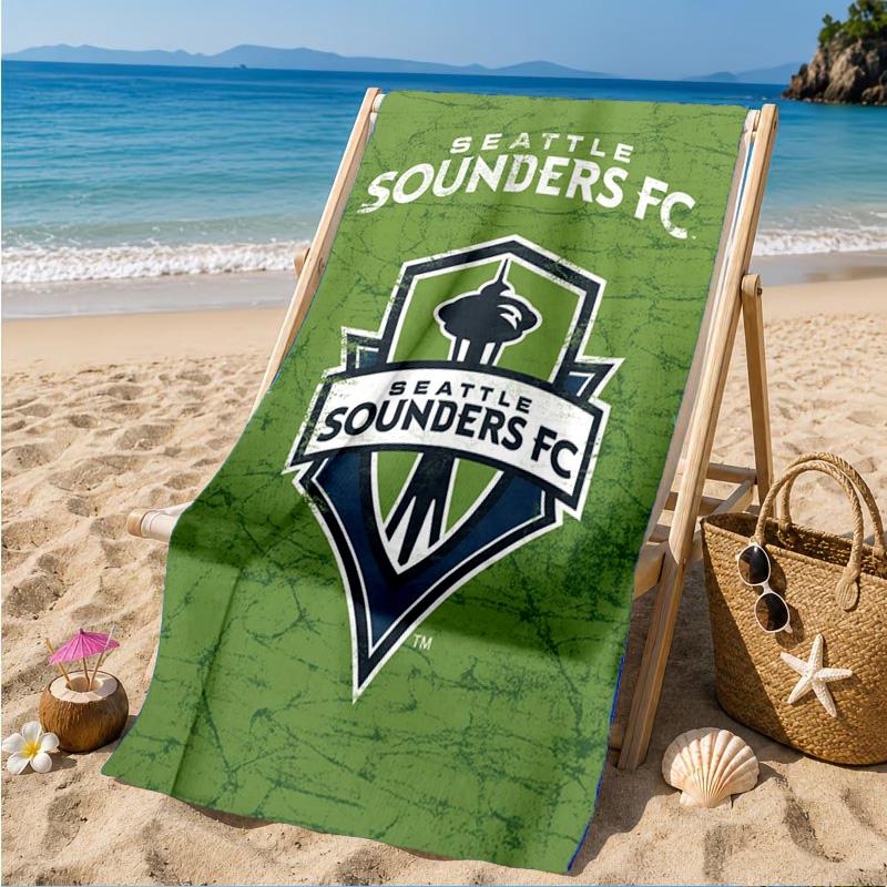 Fc Crest Design Printed Microfiber Beach Towel, Soft And Absorbent, Quick-Dry, Ideal for Summer Travel, Beach Essential, Swimming Pool