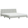VidaXL Bed with Light Grey Mattress 200x200 Cm Velvet, Bedroom Furniture, Double Bed, Curved Bed Frame, 3208616