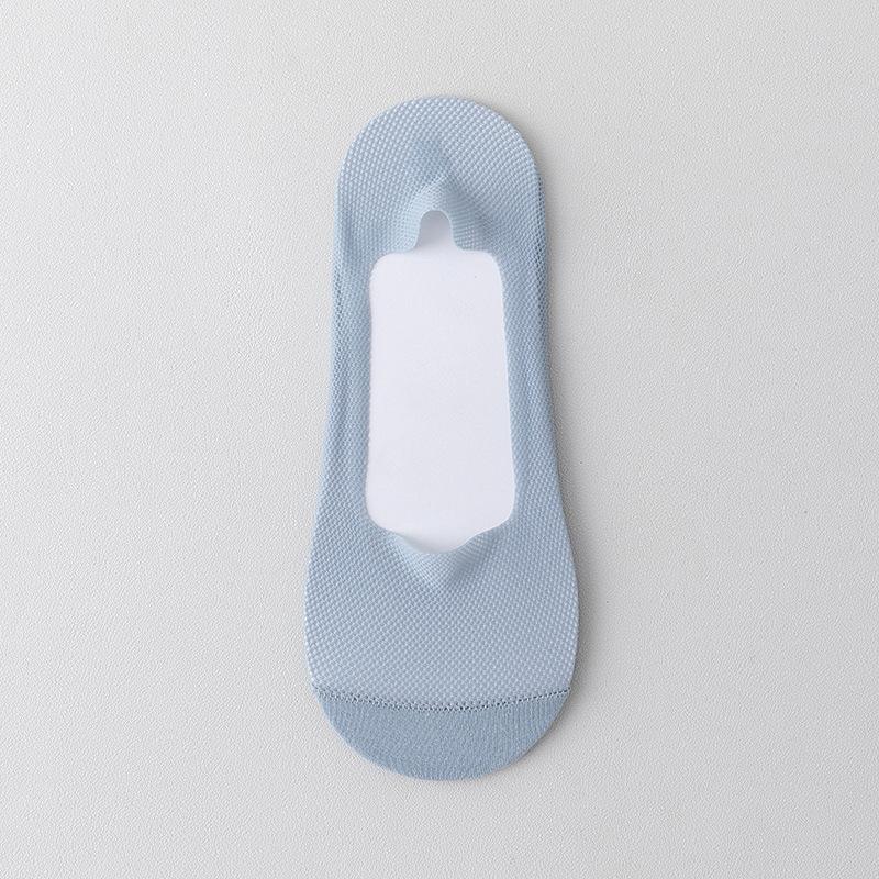 Damen Sommer Dünne Baumwolle Unten Flacher Mund Unsichtbar Rutschfest Nicht Fallend mit Eis Seide Bootssocken