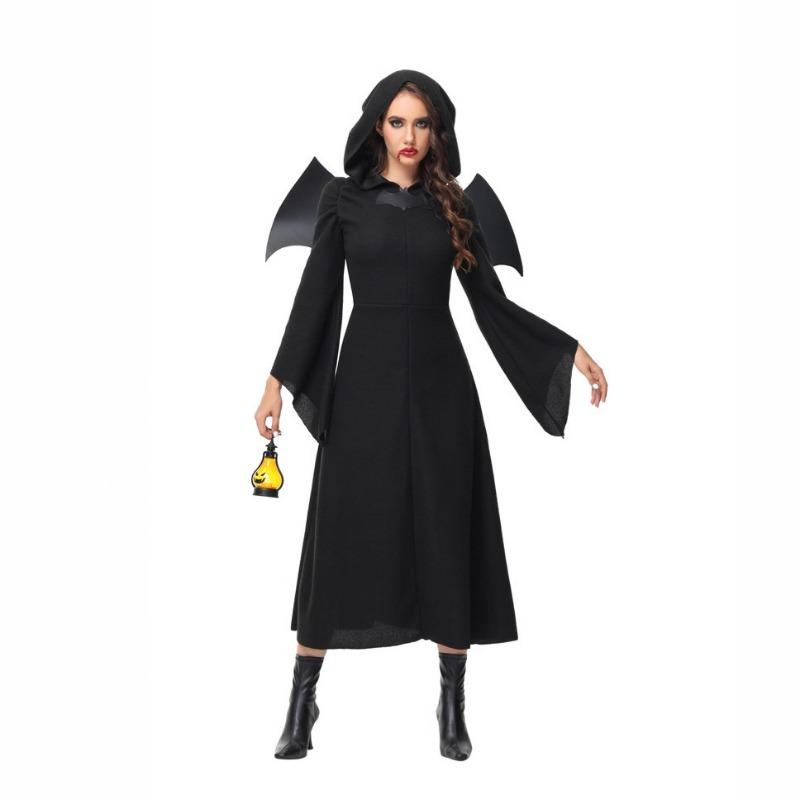 New Halloween Demon Witch Black Angel Bat Vampire Masquerade Costume